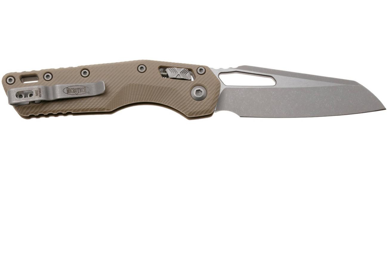 Microtech MSI Standard Issue 210-10APFLGTTA, Apocalyptic Stonewashed M390MK, Fluted Tan G10 zakmes