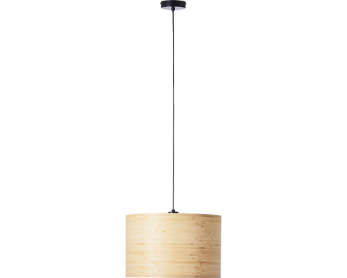 Hanglamp, 1-lichts, HxØ 120x35 cm, zwart/bruin/naturel
