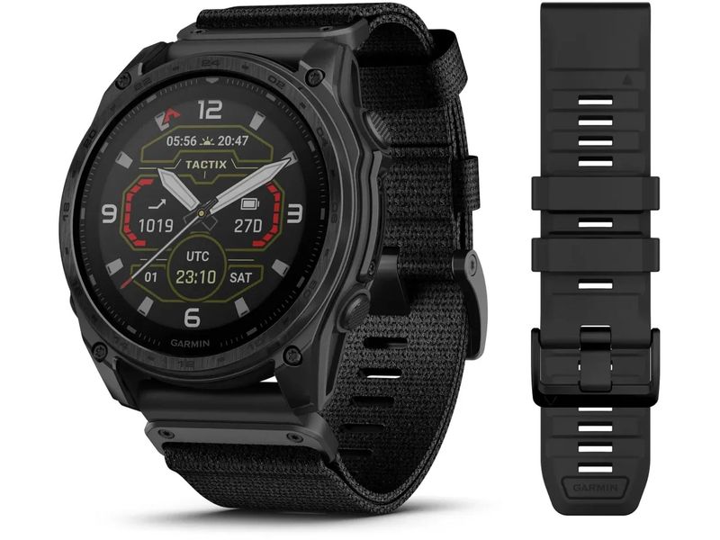 GARMIN GPS-Sportuhr Tactix 8 Solar Elite 51mm, Schwarz Taktische Multisport-Smartwatch mit Applied Ballistics Elite – Perfekt für Outdoor-Abenteuer, Militär & Schiesssport