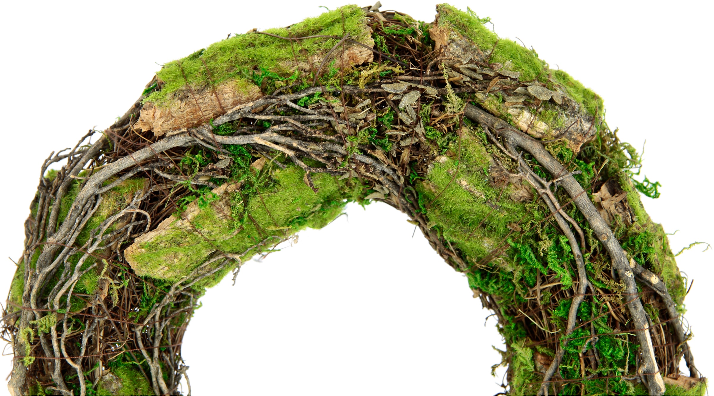 I.GE.A. Kunstkranz »Kranz aus Moos und Rattan Weidenkranz Blumenkranz Dekokranz« Landhaus Kränze Rohling Tischdeko