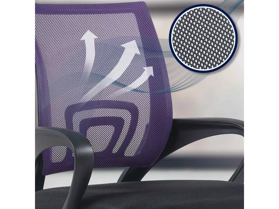 Chaise de bureau - Similicuir - Violet - Genius