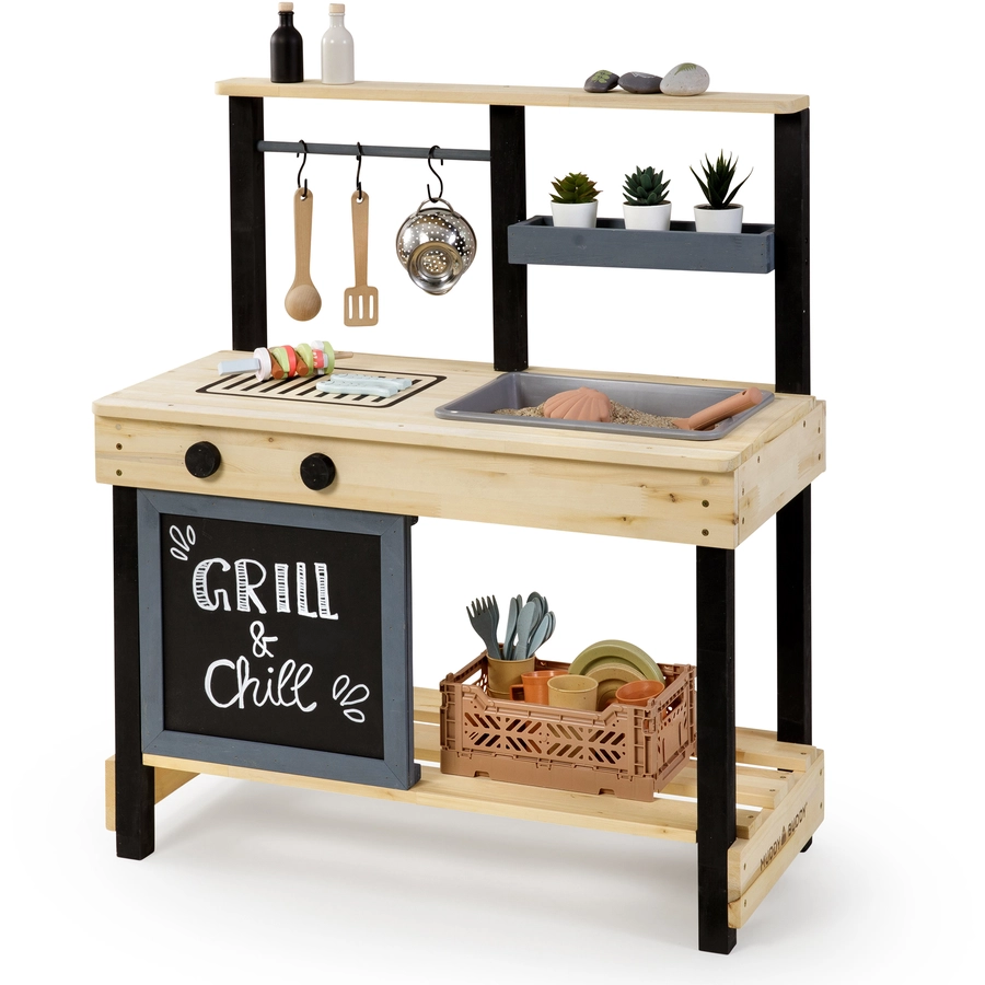 MUDDY BUDDY® Matschküche Grill & Chill, natur-schwarz