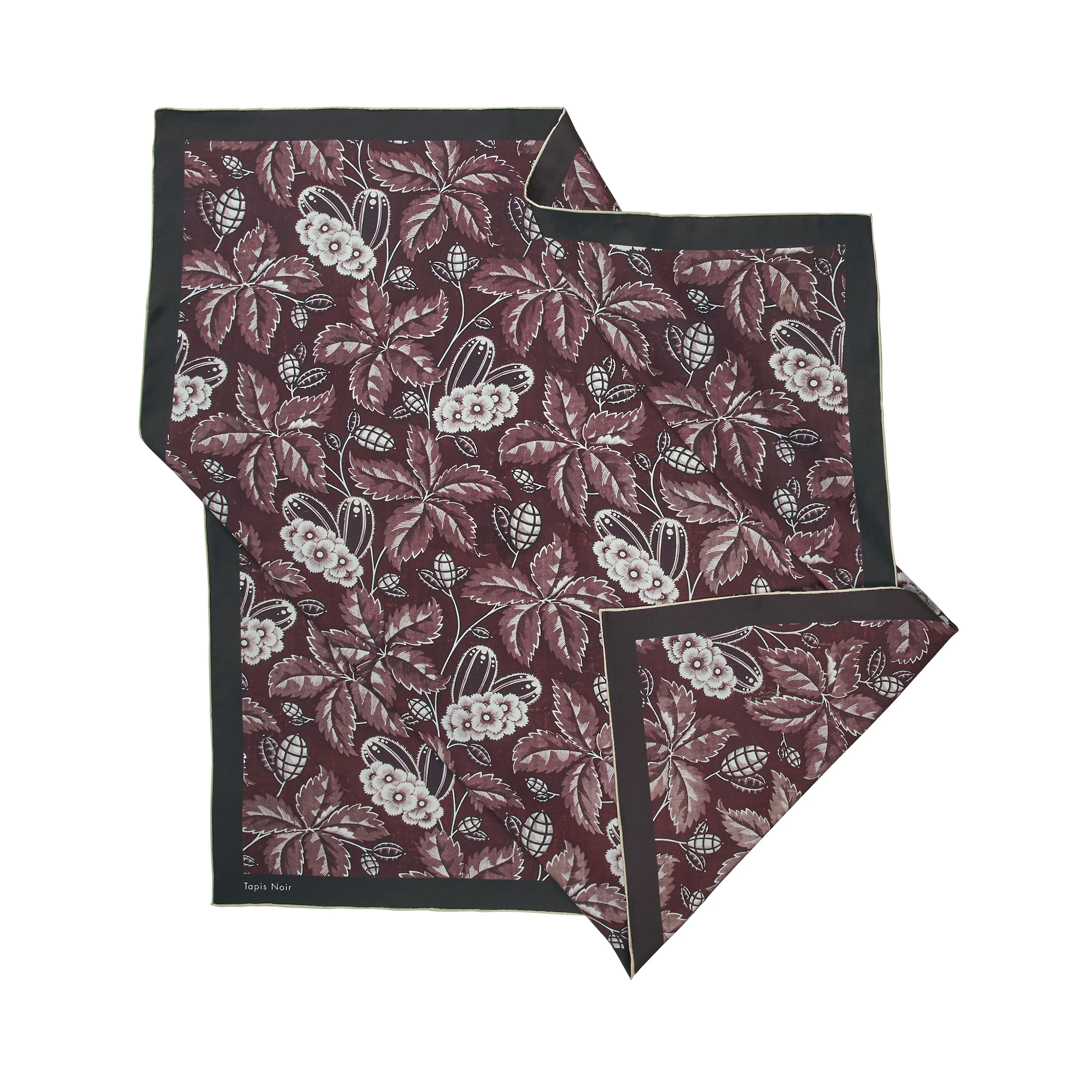 Tapis Noir  Classical Bordeaux Bloom silketørklæde - Bordeaux