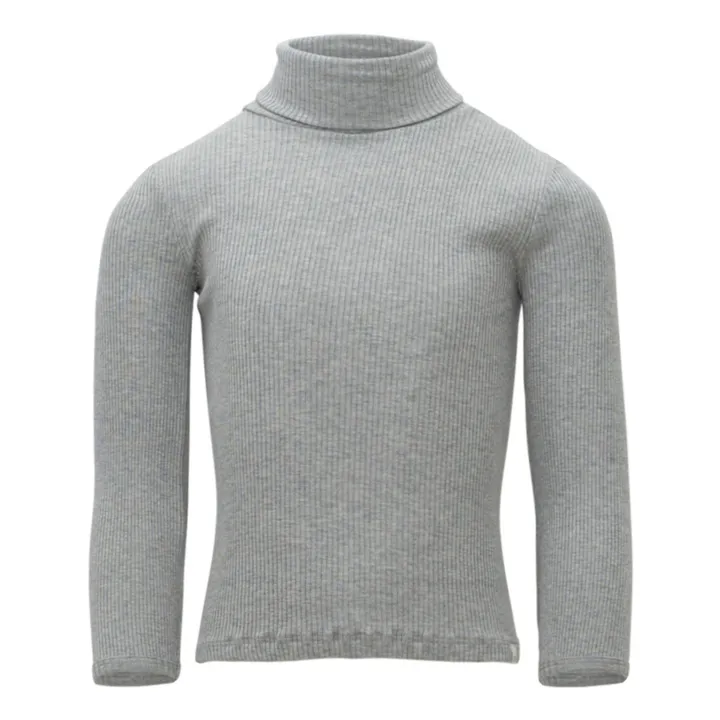Minimalisma Pull Col Roulé Coton et Soie Bui | Gris