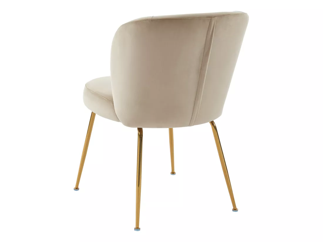 Lot de 2 chaises en velours et métal doré - Beige - POLPONA