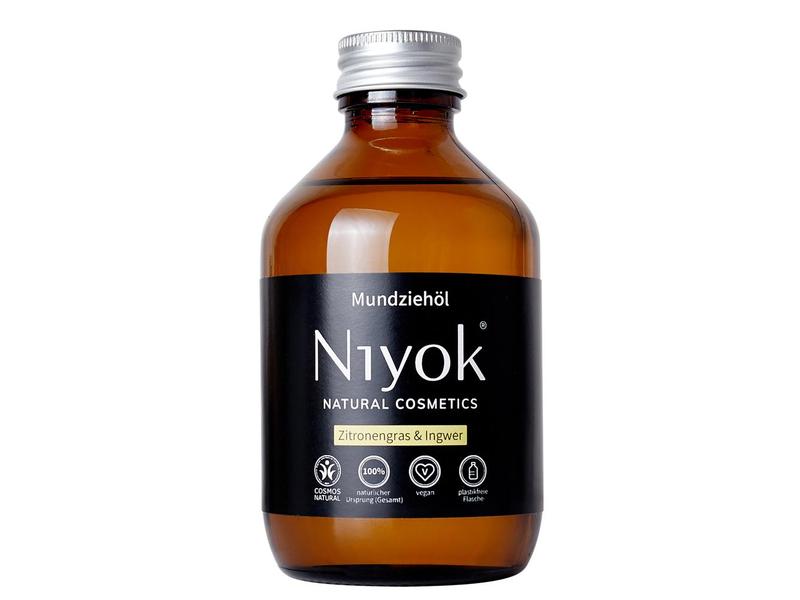 Niyok Mundziehöl Zitronengras und Ingwer 200 ml Natürliche Mundpflege mit Kokosöl