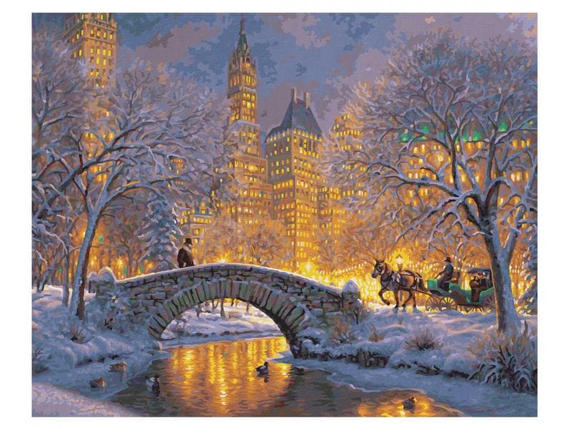 Schipper Malen nach Zahlen Stille Nacht im Central Park Bilder malen für Erwachsene, inklusive Pinsel und Acrylfarben, 40 x 50 cm