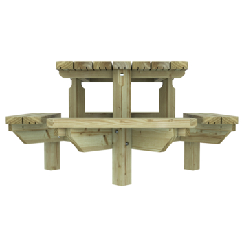Outdoor Life Products picknicktafel Julia groen hout 120 x 120 cm