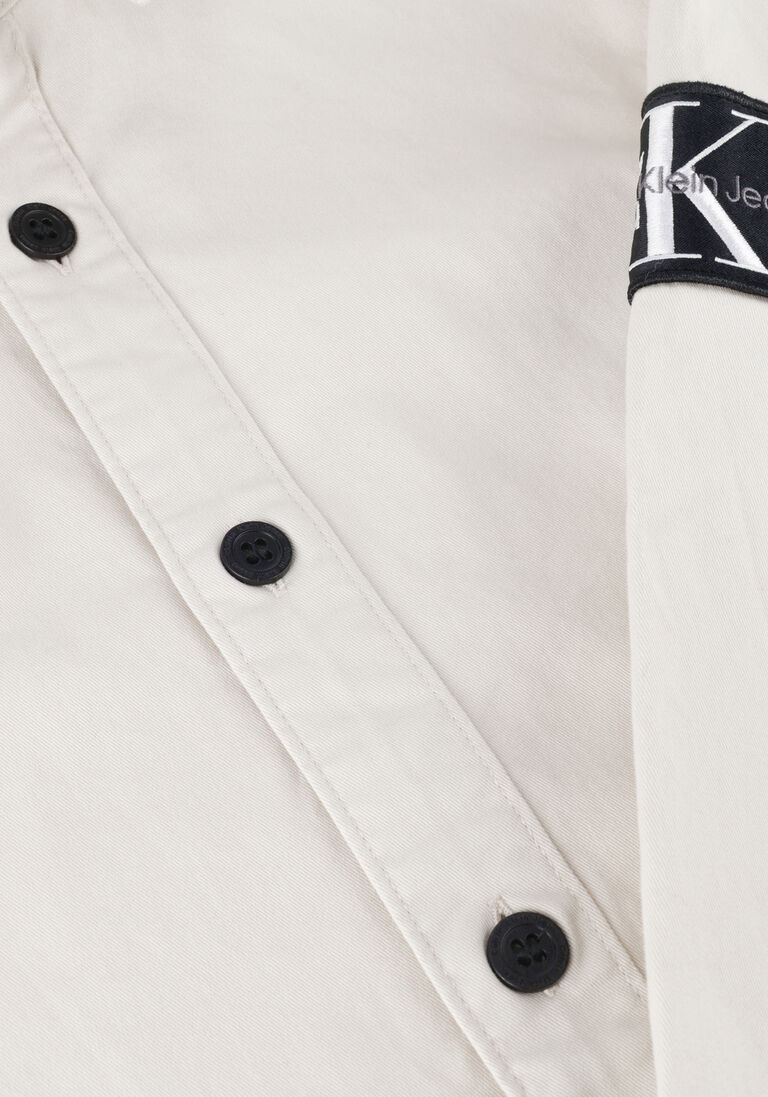 CALVIN KLEIN beige calvin klein overshirt monologo badge relaxed shirt