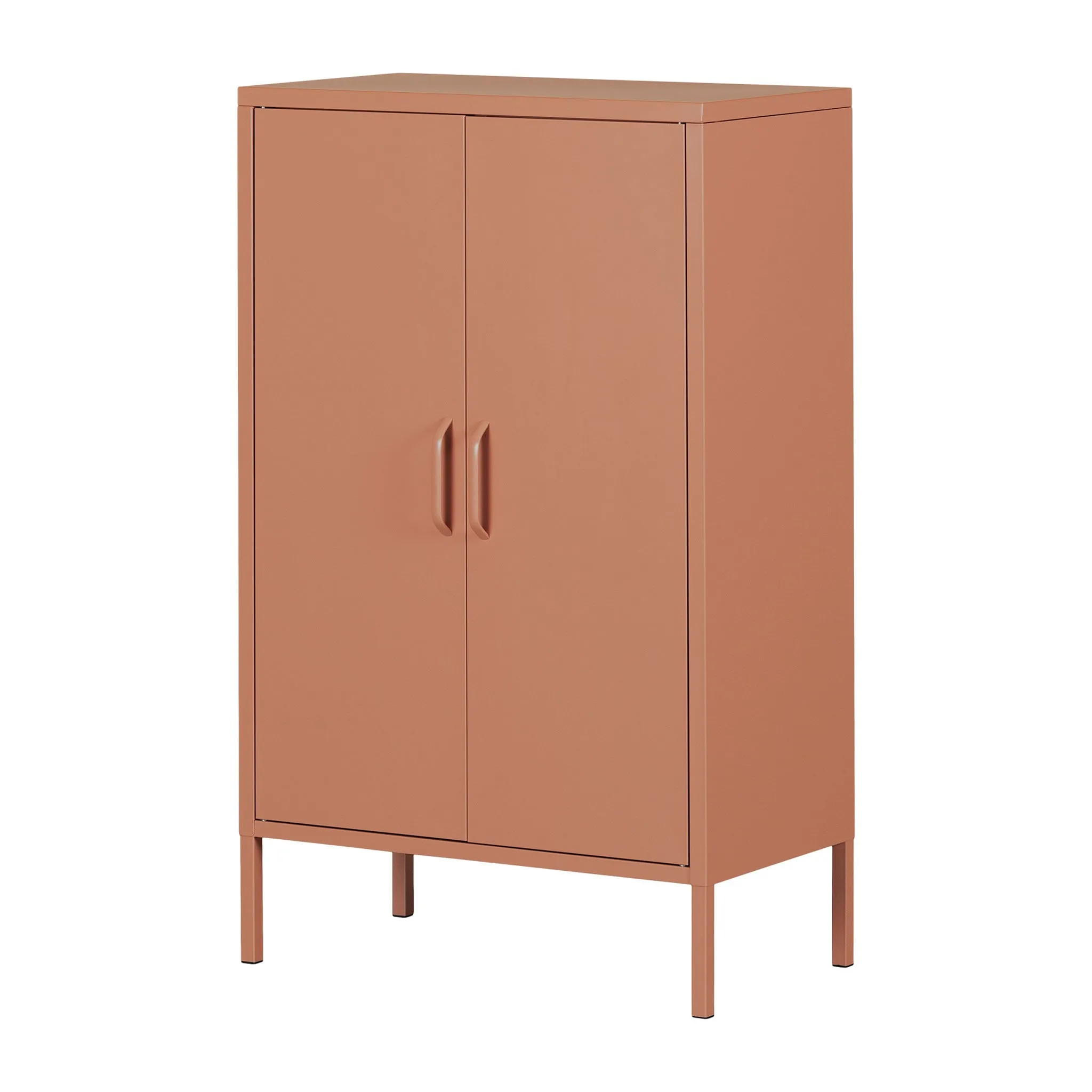 South Shore Meuble de rangement avec 2 portes en métal - Crea Terra Cotta