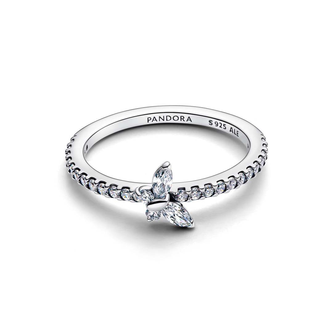 Pandora Timeless Glitzernder Schmetterling Blau Ring 925 Silber