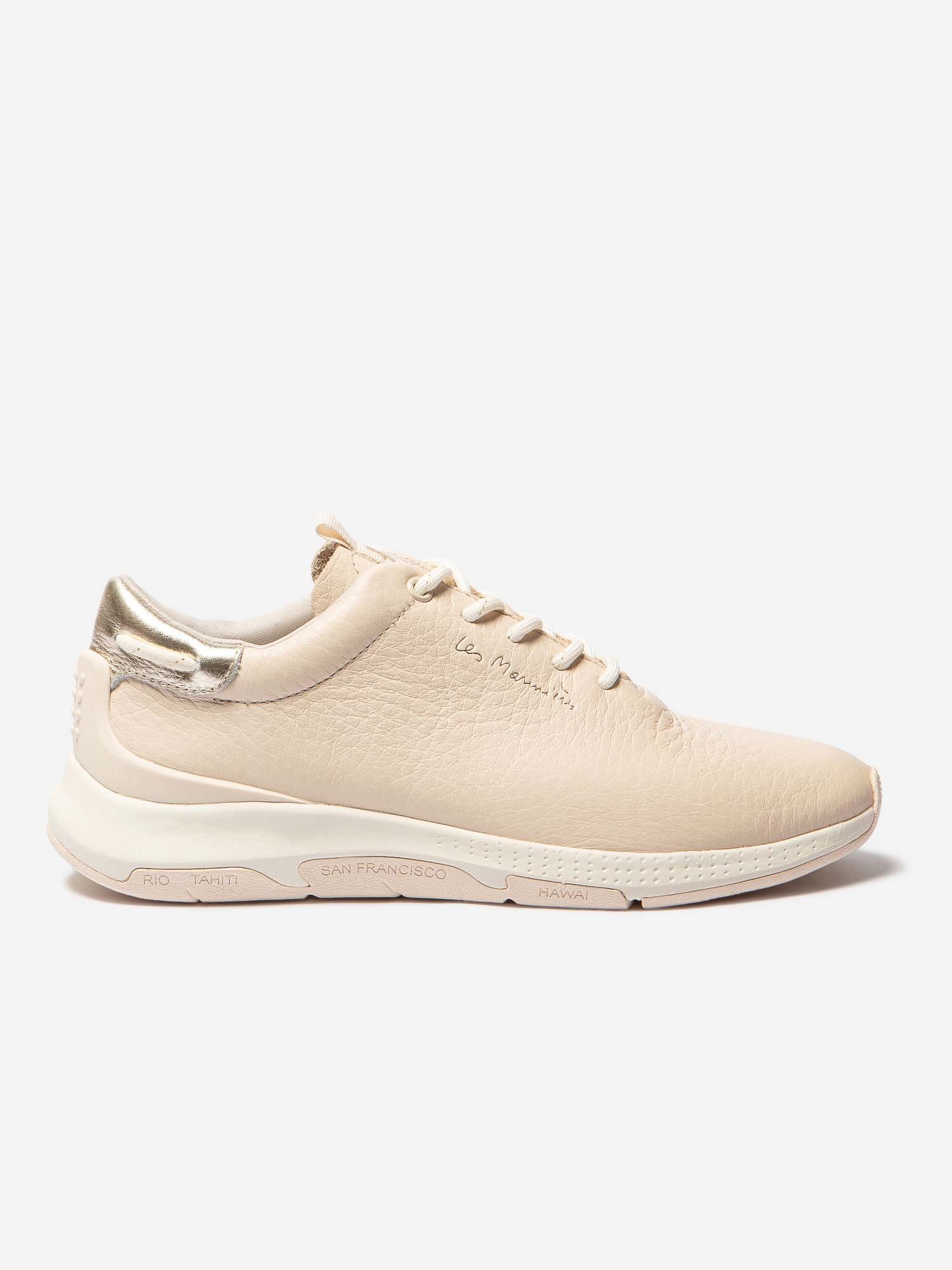 Baskets Femme Confort Cuir Beige