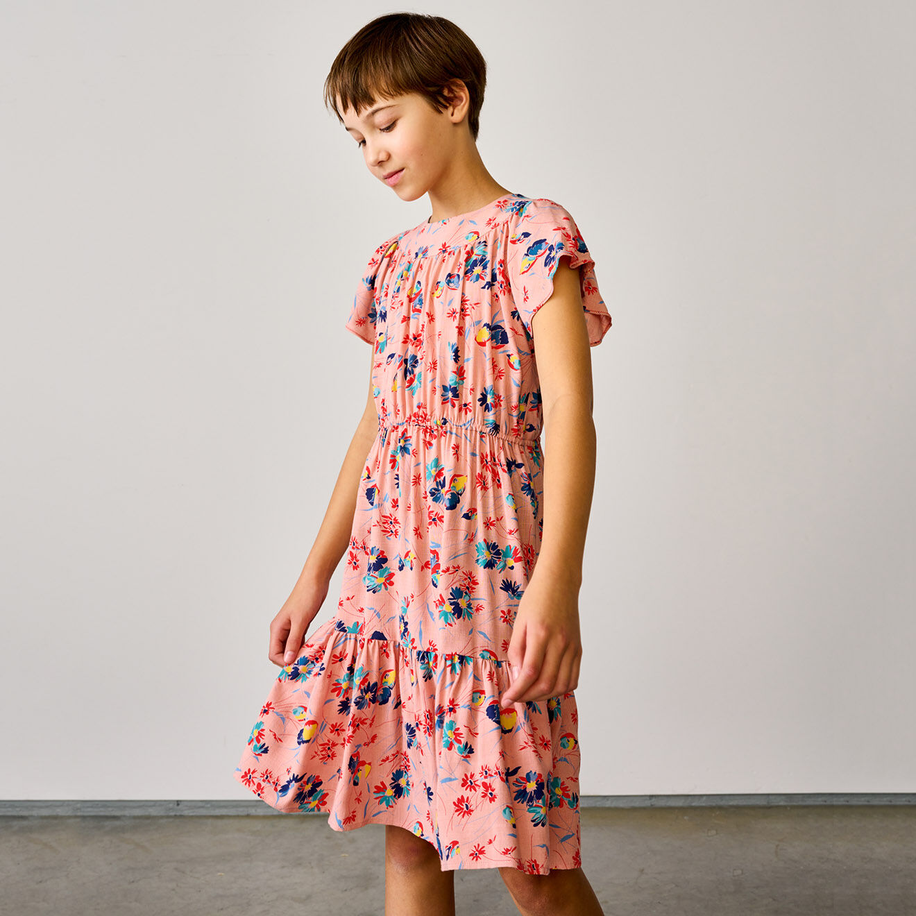 Bellerose Robe fluide Purple imprimé floral rose