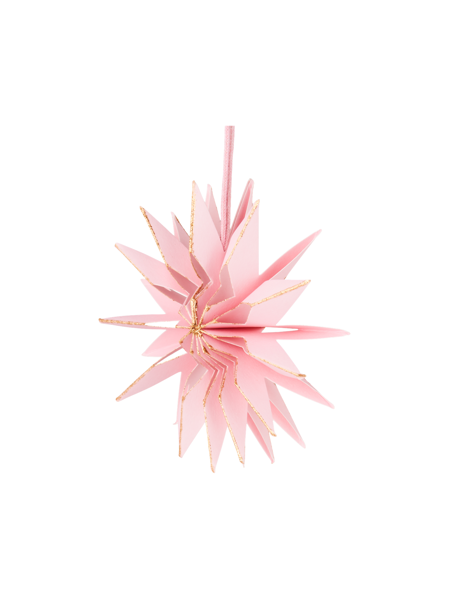 Stjerne til ophæng Ø10 cm | Papir. Ø10 cm. | Rose