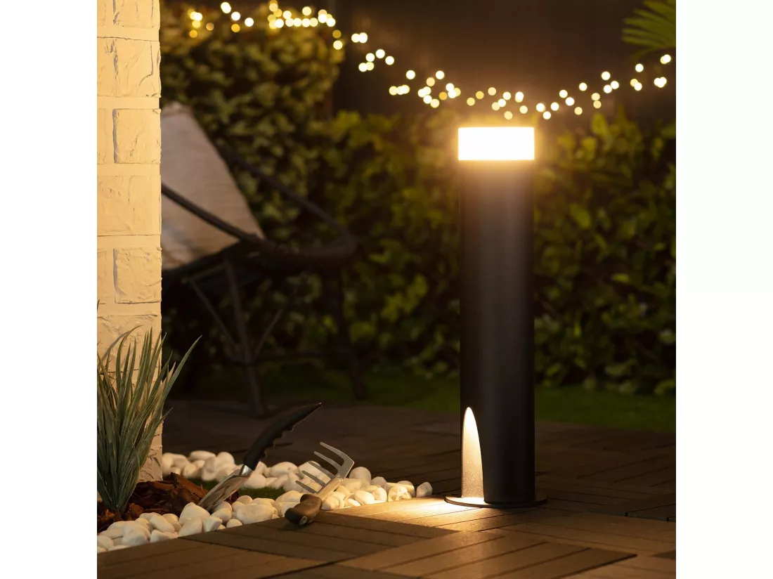 Balise LED Extérieure 10W en Saillie sur Pied 60cm Halosa 3000K Blanc chaud