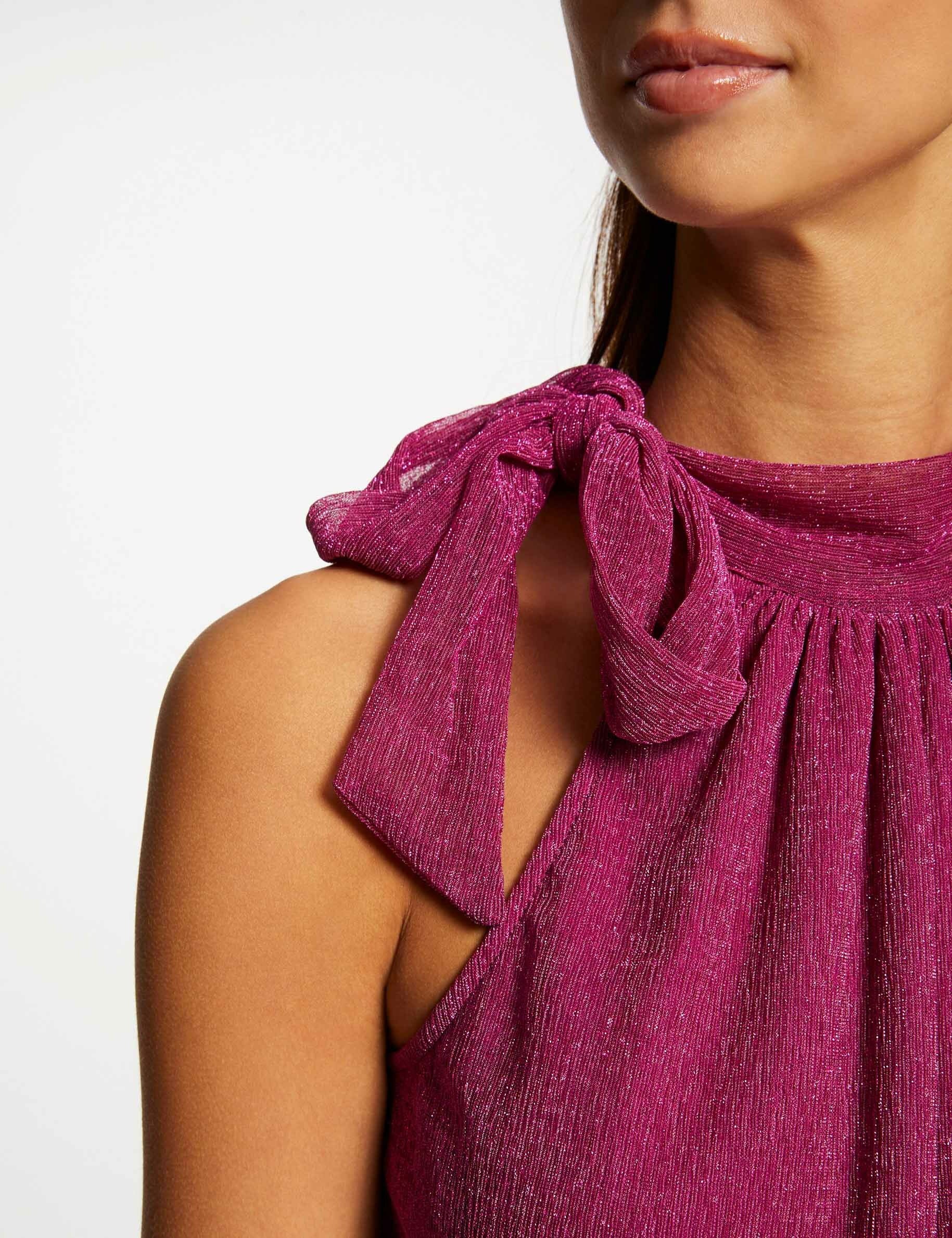 Débardeur encolure américaine avec noeud rose femme - rose