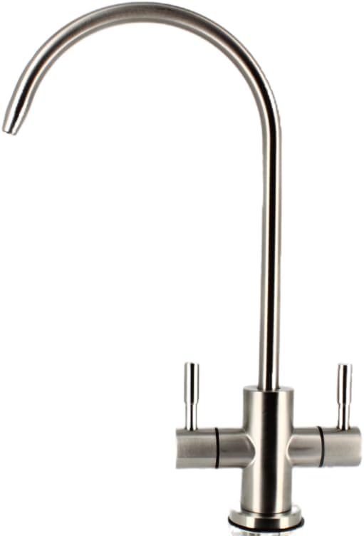 Tafelwassergerät Wassersprudler Sprudelwasseranlage ohne Kühlung BieTal® BT-W01 mit Wasserhahn 2-leitig C-Auslauf als Komplettset mit Aktivkohle Carbon Block Wasserfilter inkl. 2kg CO2 Flasche