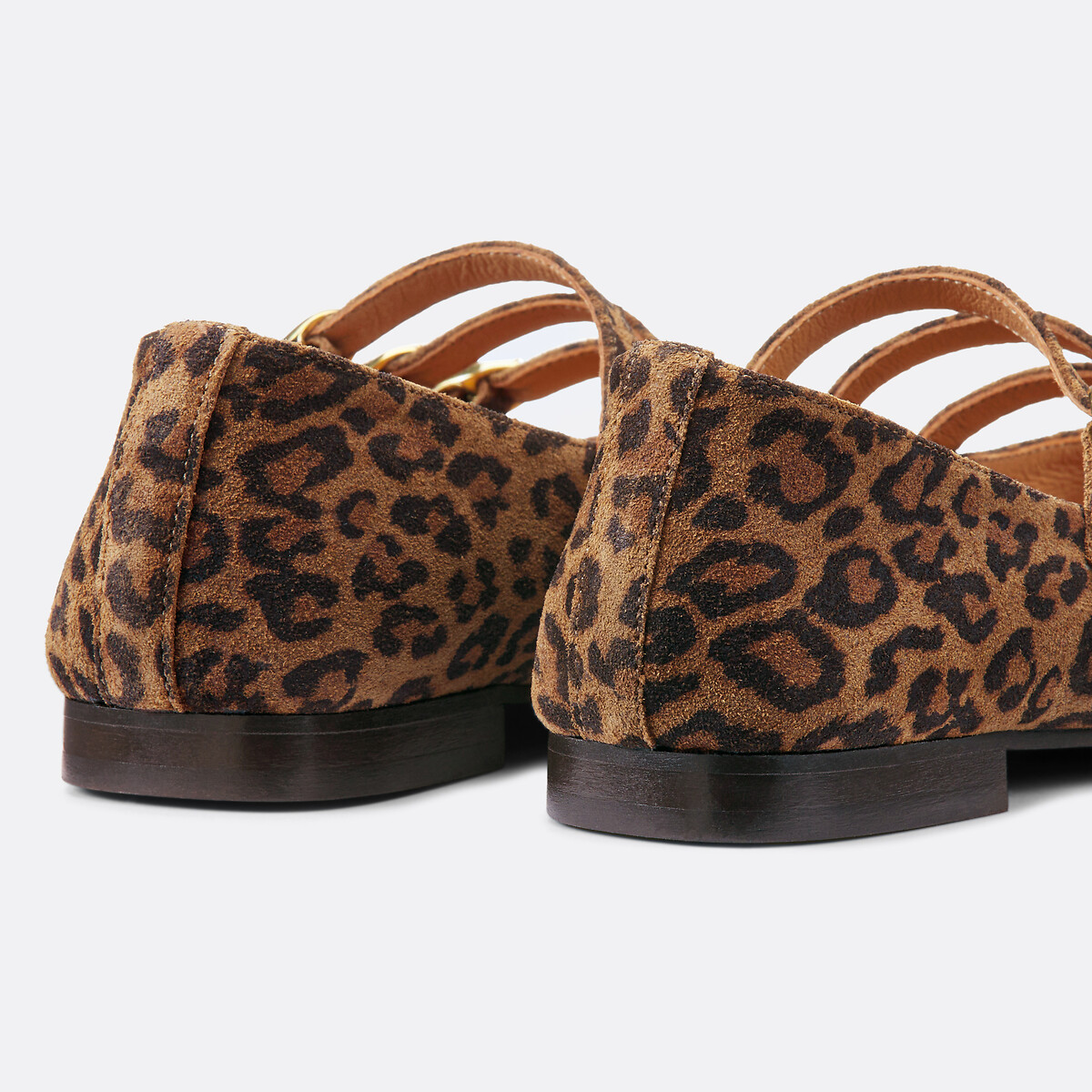 COLEÇÕES LA REDOUTE<br>Bailarinas em camurça com estampa de leopardo