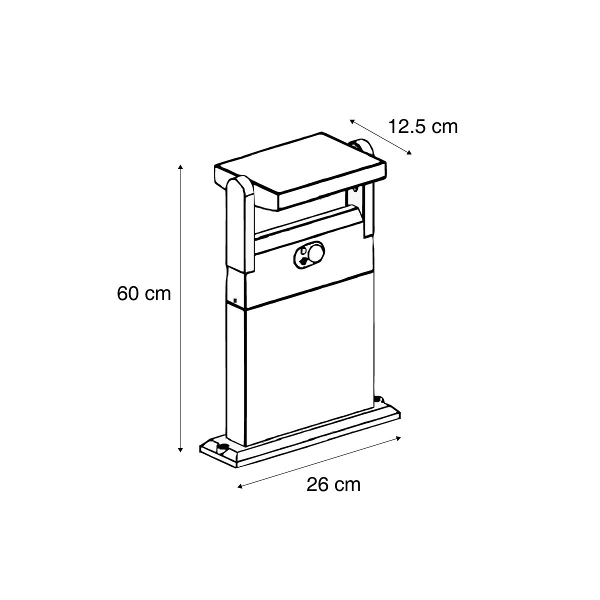Buitenpaal donkergrijs met bewegingssensor 60cm IP54 solar - Judge