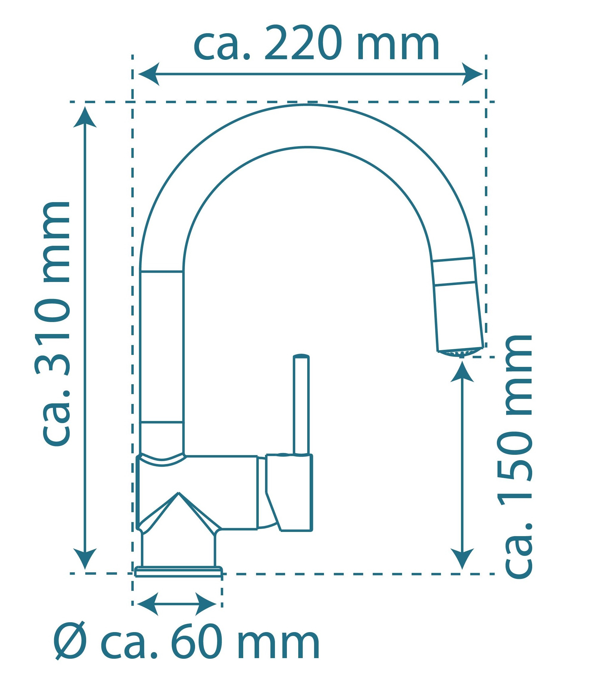 Schutte STELLA LED-ééngreepsmengkraan keuken, chroom