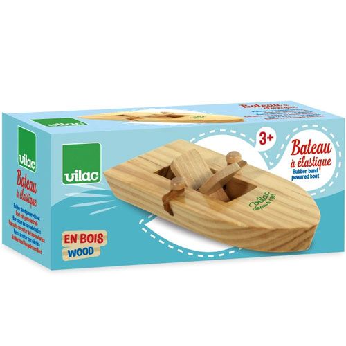 Vilac opwindbaar houten speedbootje