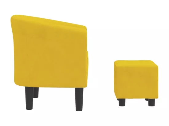 Chaise cabriolet avec repose-pied jaune velours