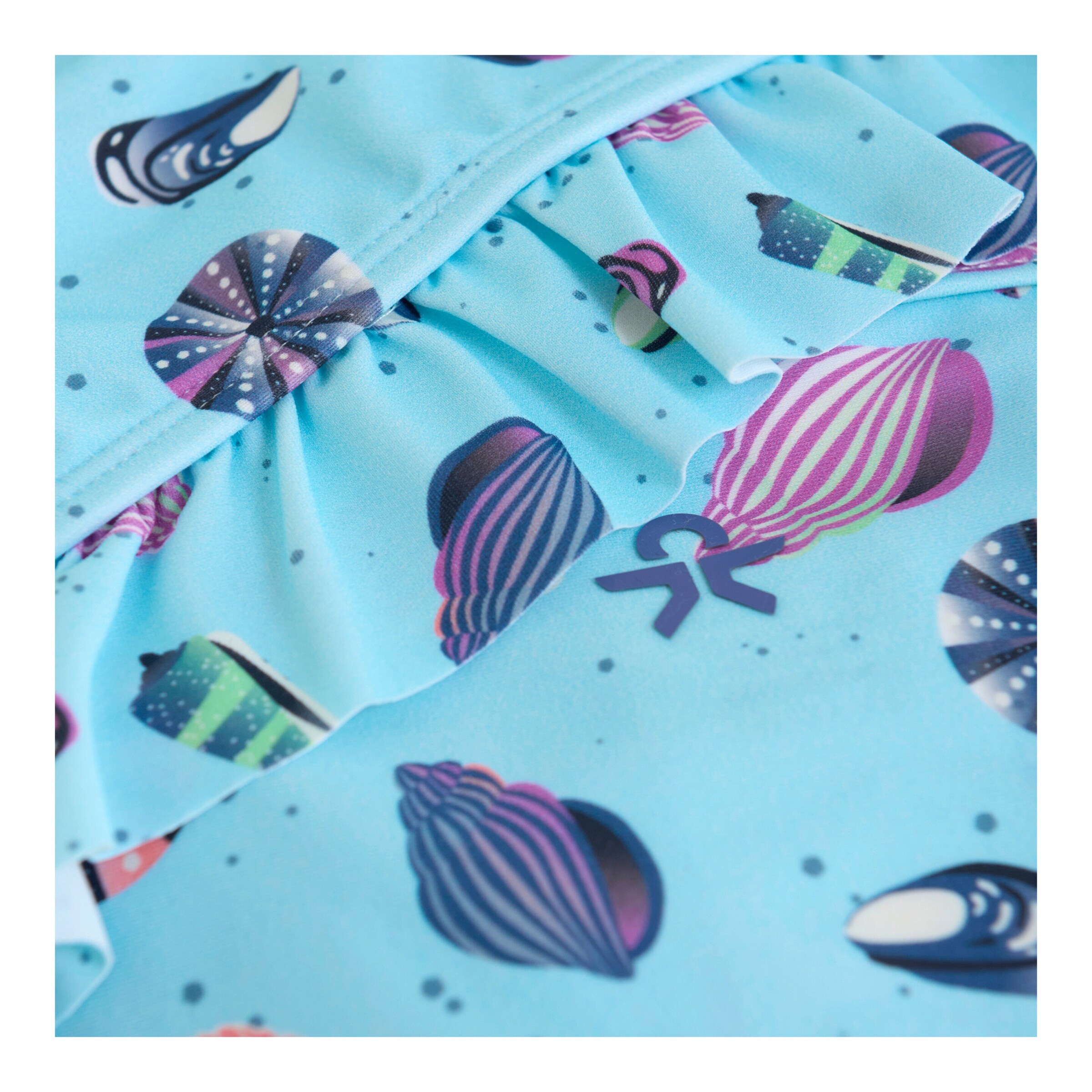 Colorkids Bikini Rüschchen Muscheln blau/bunt