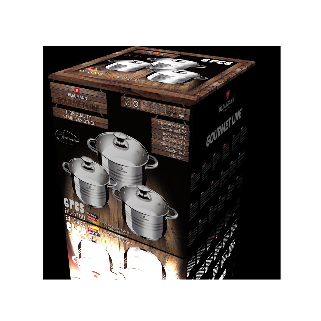 Blaumann 6-teiliges Topf-Set Edelstahl Gourmet Line