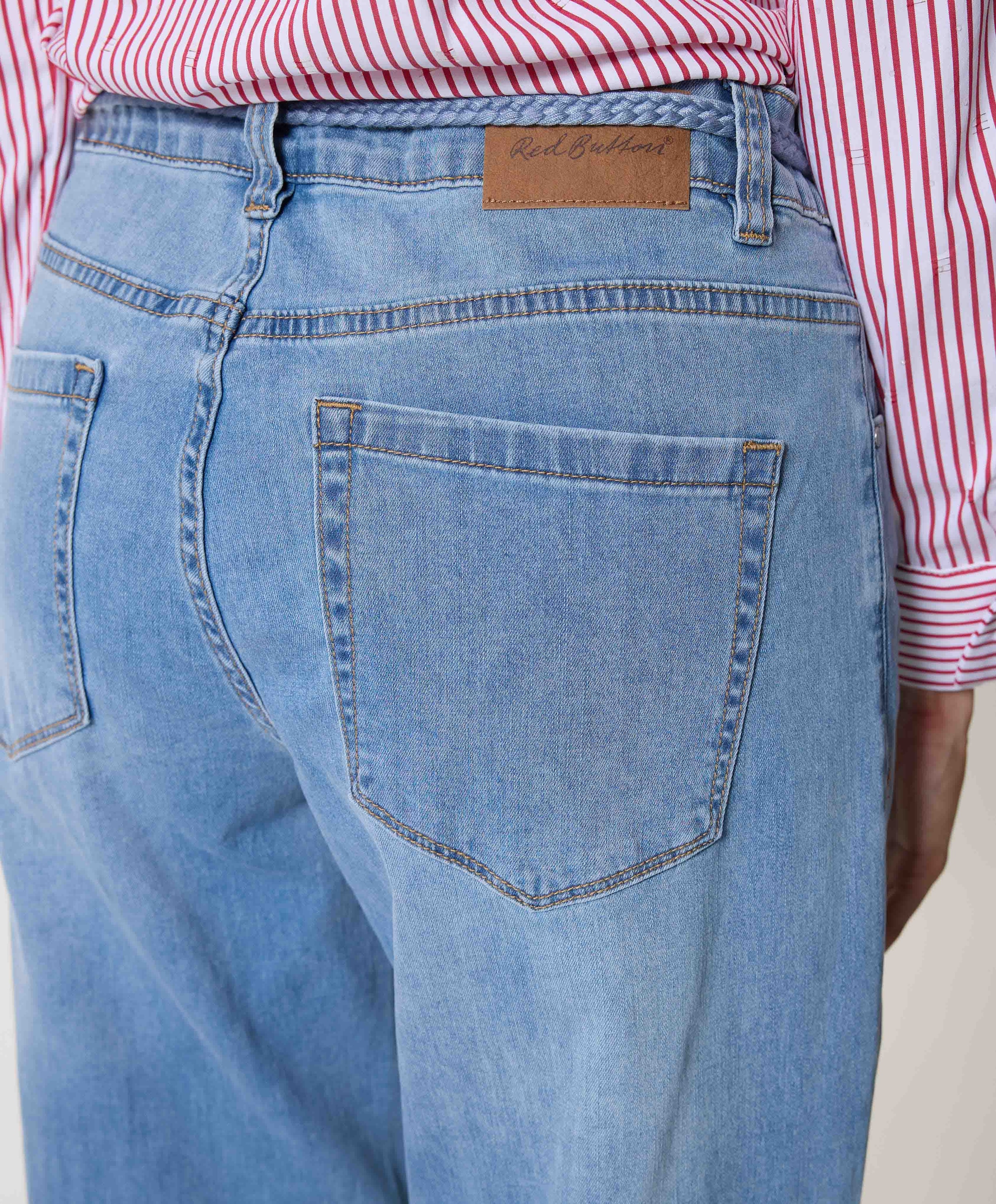 Red Button Colette & Belt dames jeans blauw