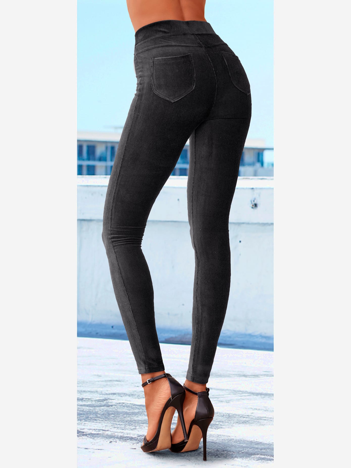 Legging basique en velours côtelé