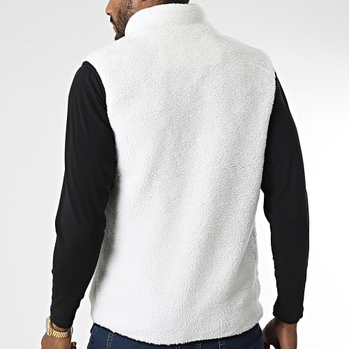Veste Zippée Fourrure Mouton Sans Manches Pecora Blanc