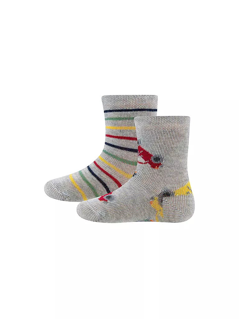EWERS Baby Socken 2er Pkg grau mele hellgrau