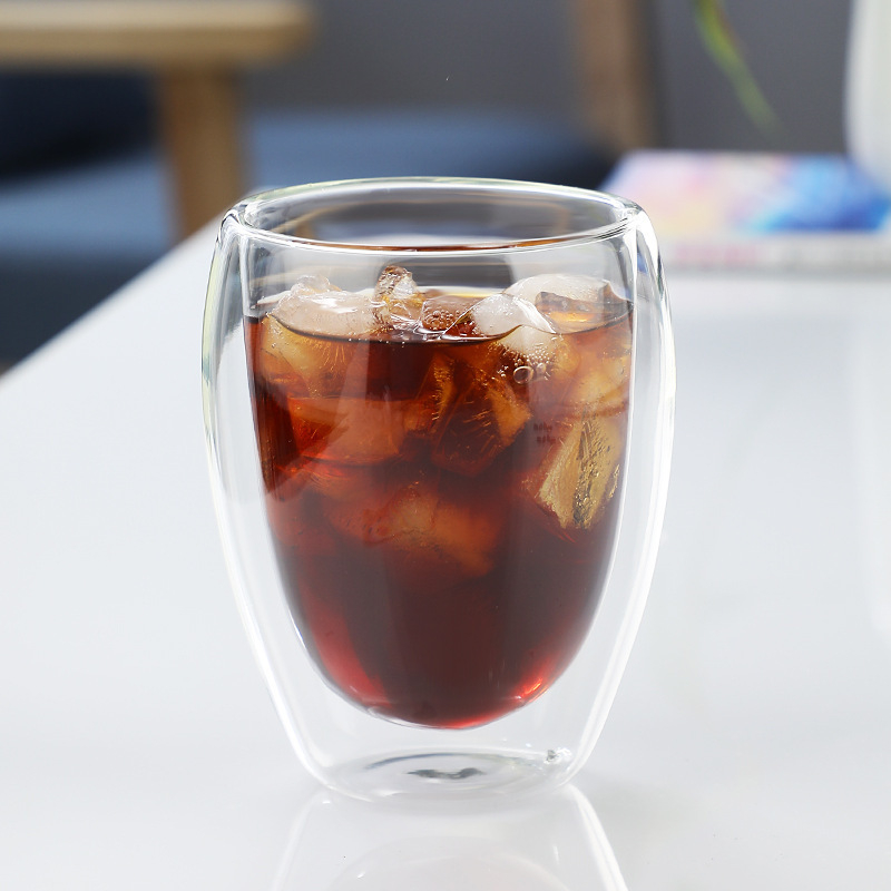 (4er Set) 300ml Doppelwandiges Cappuccino Glas Kaffee Cup