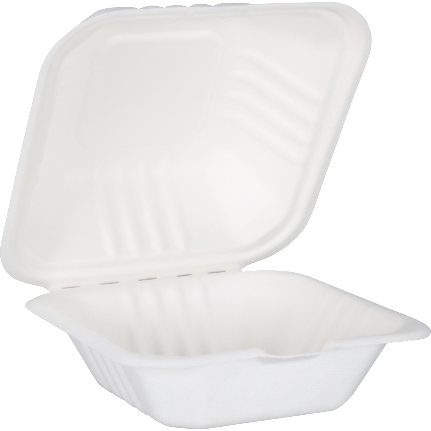 Bak, Bagasse (suikerrietpulp), hamburgerbox, 150x150x78mm, wit