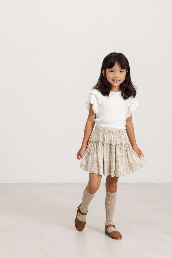Tavora Frill, T-shirt - Gentle White