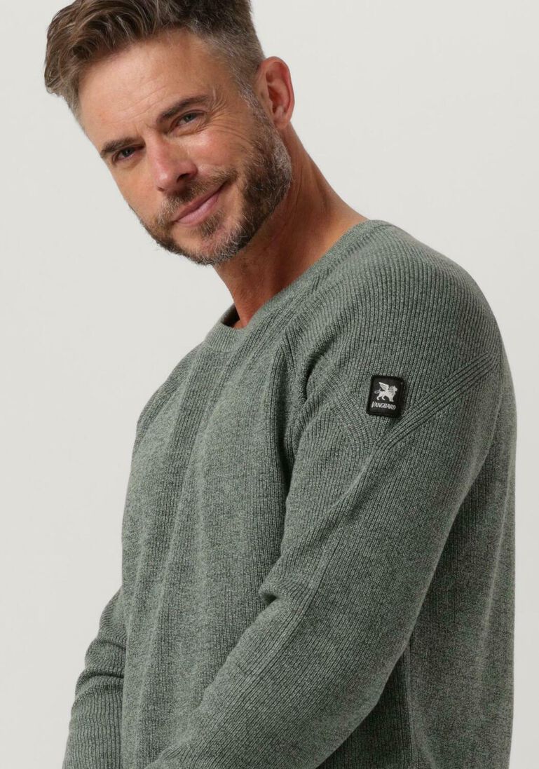 VANGUARD groene vanguard trui crewneck cotton mouline