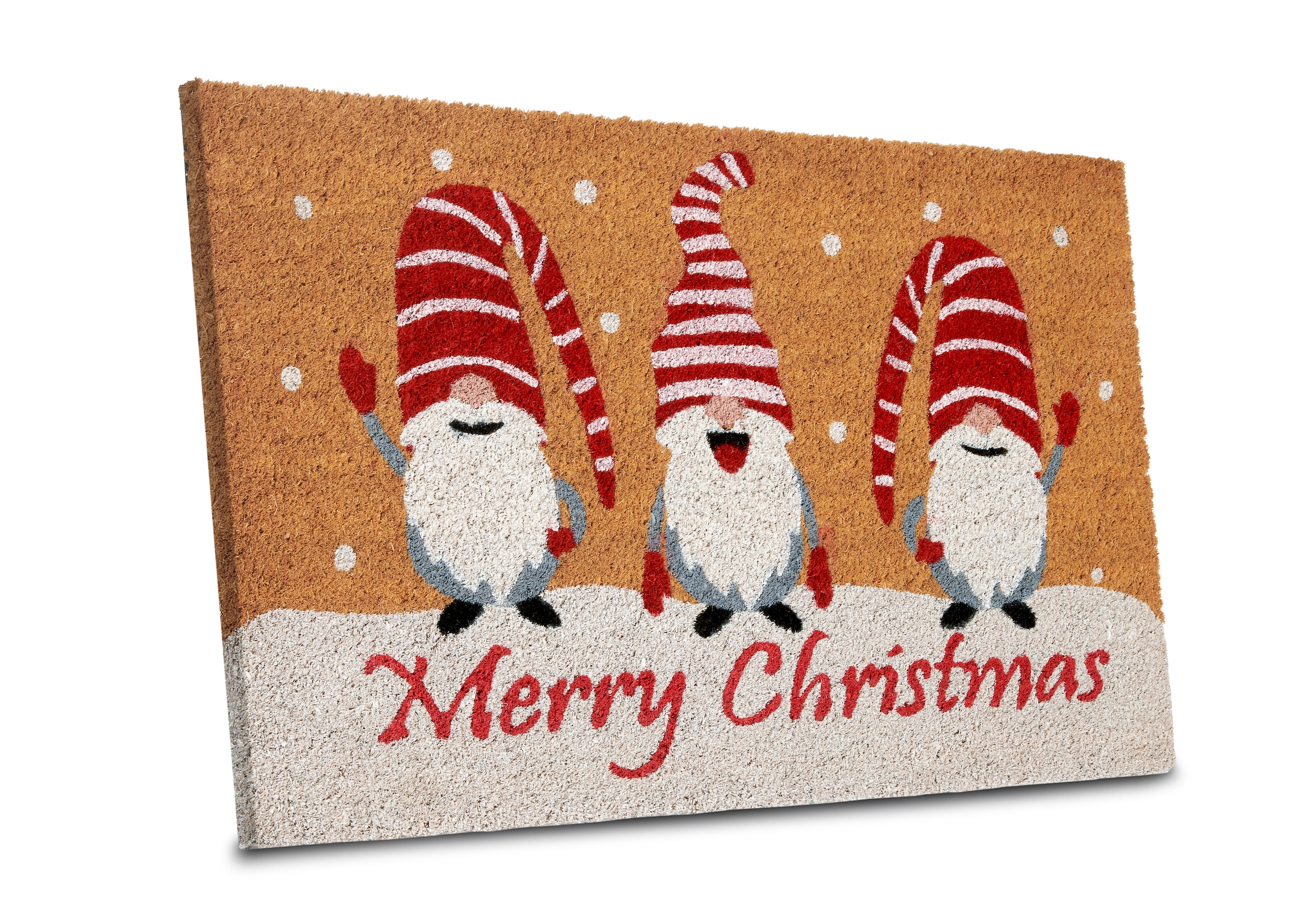 HANSE Home Fussmatte »Kokos Gnomes Merry Christmas, Türmatte« rechteckig 15 mm Höhe Schmutzfangmatte, Rutschfest, Outdoor, Weihnachten, Kokosmatte, Zwerg