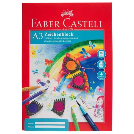 Faber-Castell Zeichenblock A3 perforiert FSC-Mix, 20 Blatt