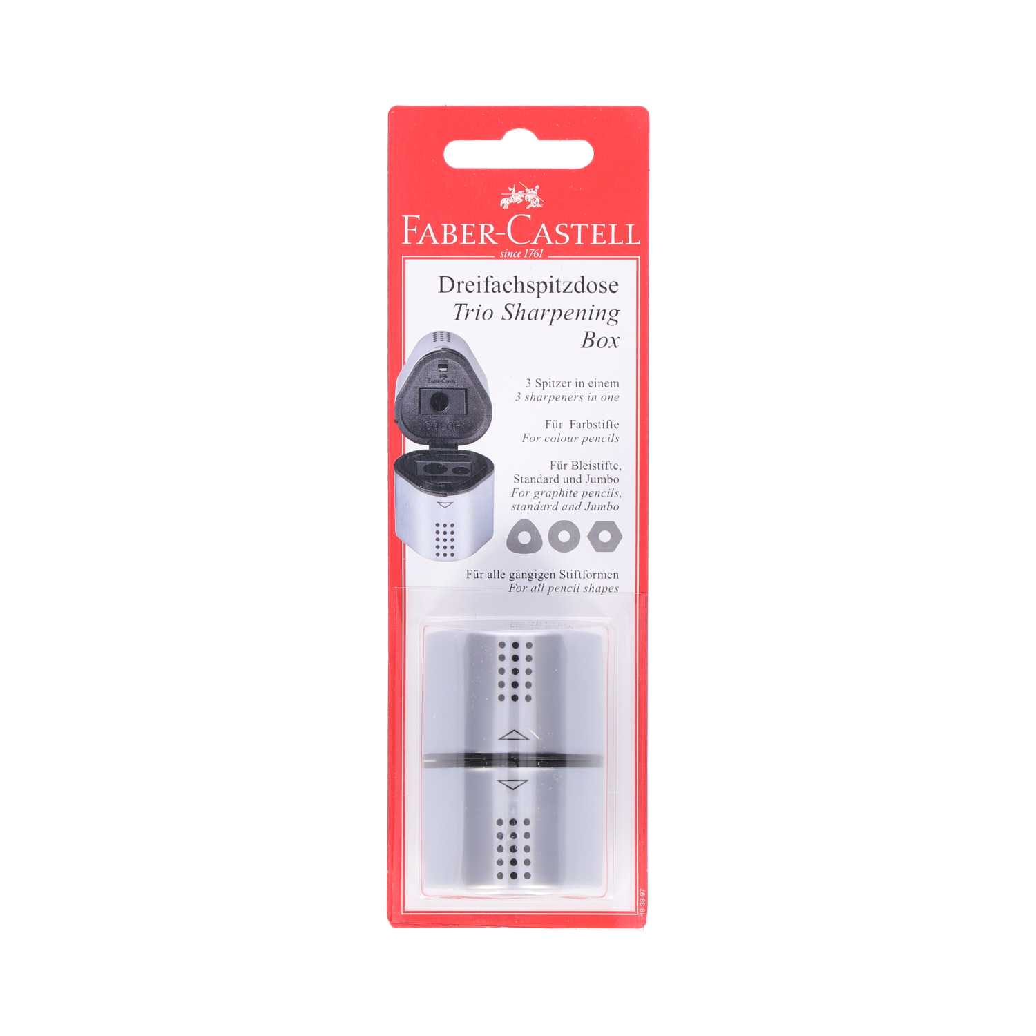FABER-CASTELL Doppeldosenspitzer 3fach silber