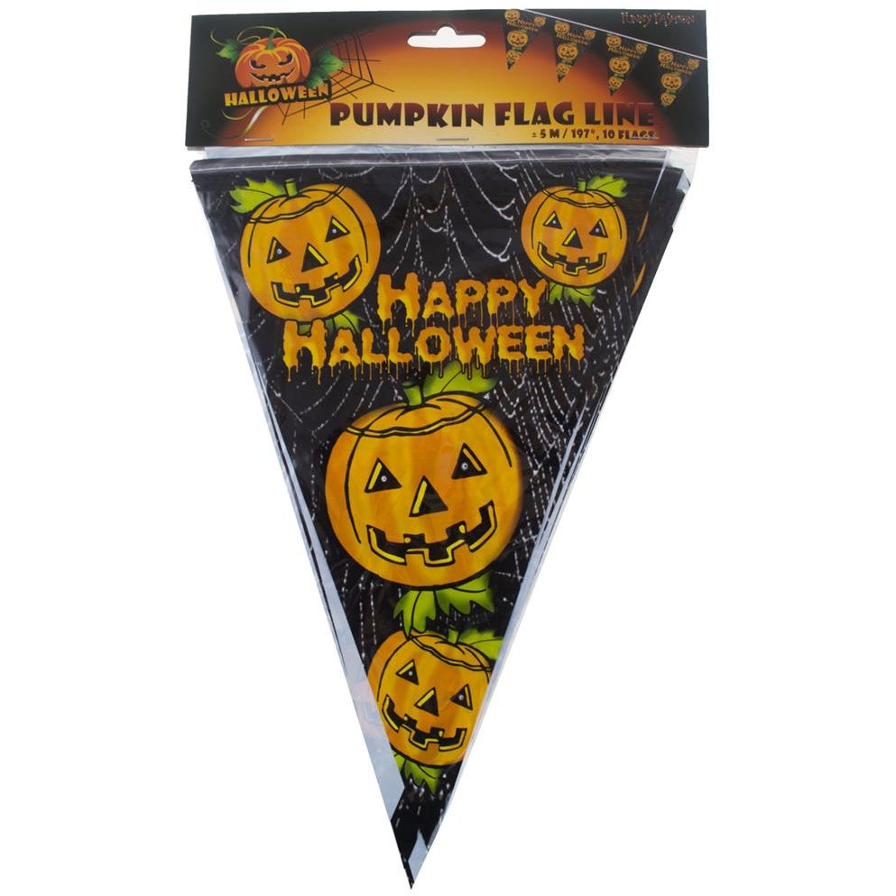 Funny Fashion 54337 vlaggenlijn 5 meter (10 vlaggen) Happy Halloween
