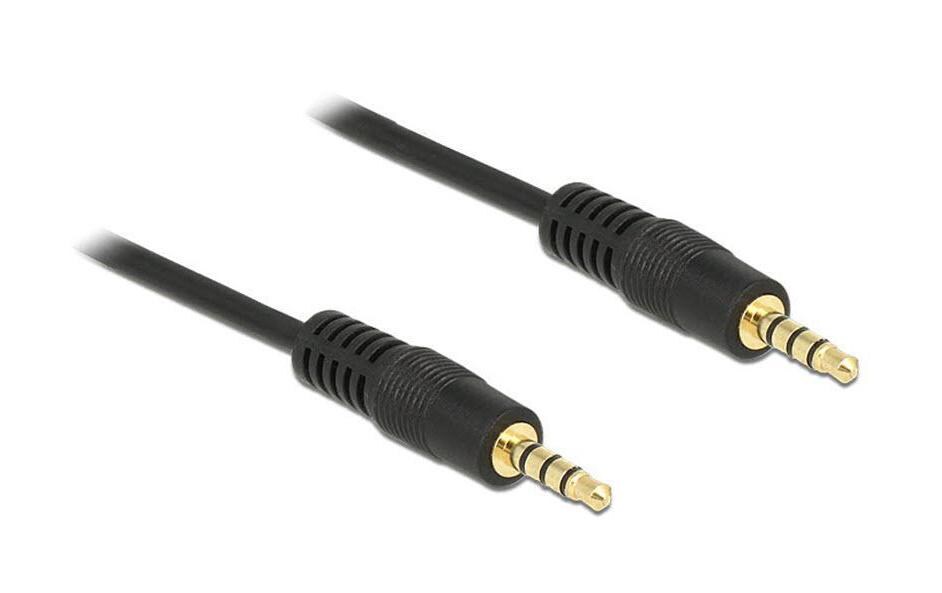 Audio-Kabel 3.5 mm Klinke - 3.5 mm Klinke 3 mDelock Klinkenkabel 3,5 mm 4 Pin Stecker zu Stecker 3 m schwarz