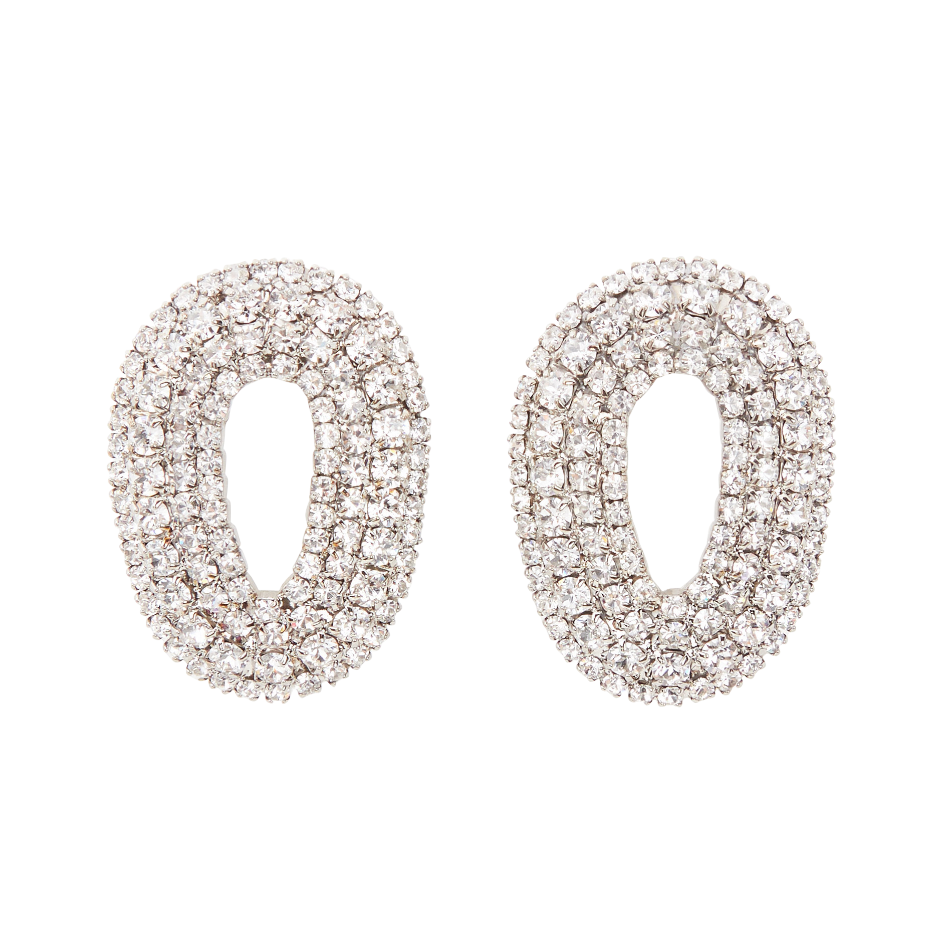 Boucles d'oreilles ovales à clips | Blanc