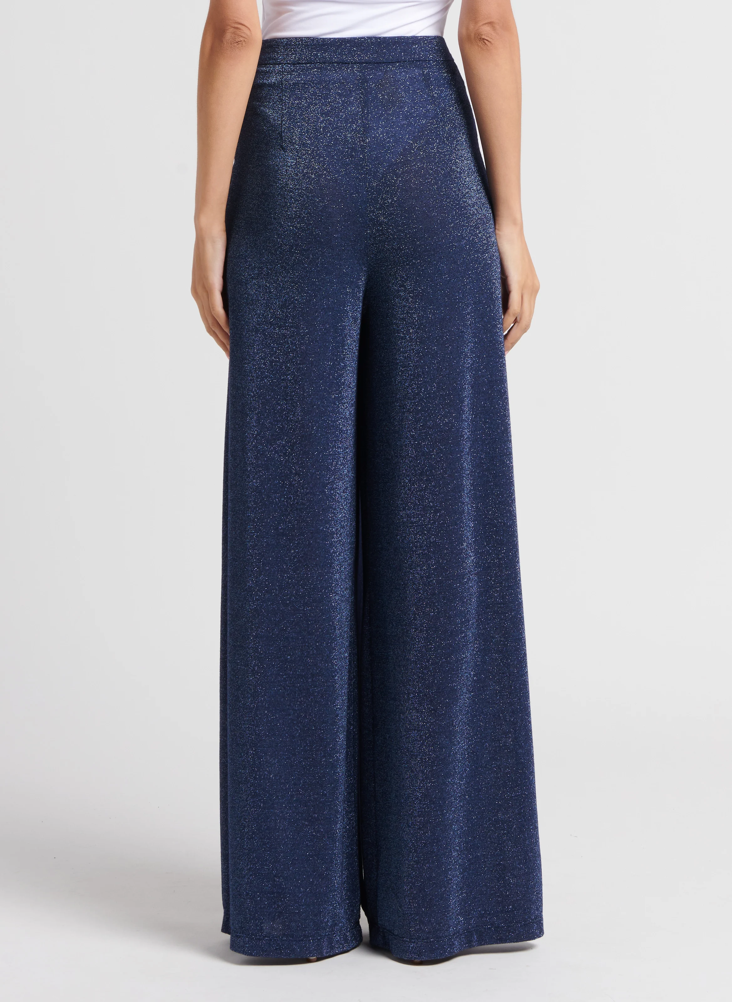 PATRICE - Pantalon large pailleté | Bleu