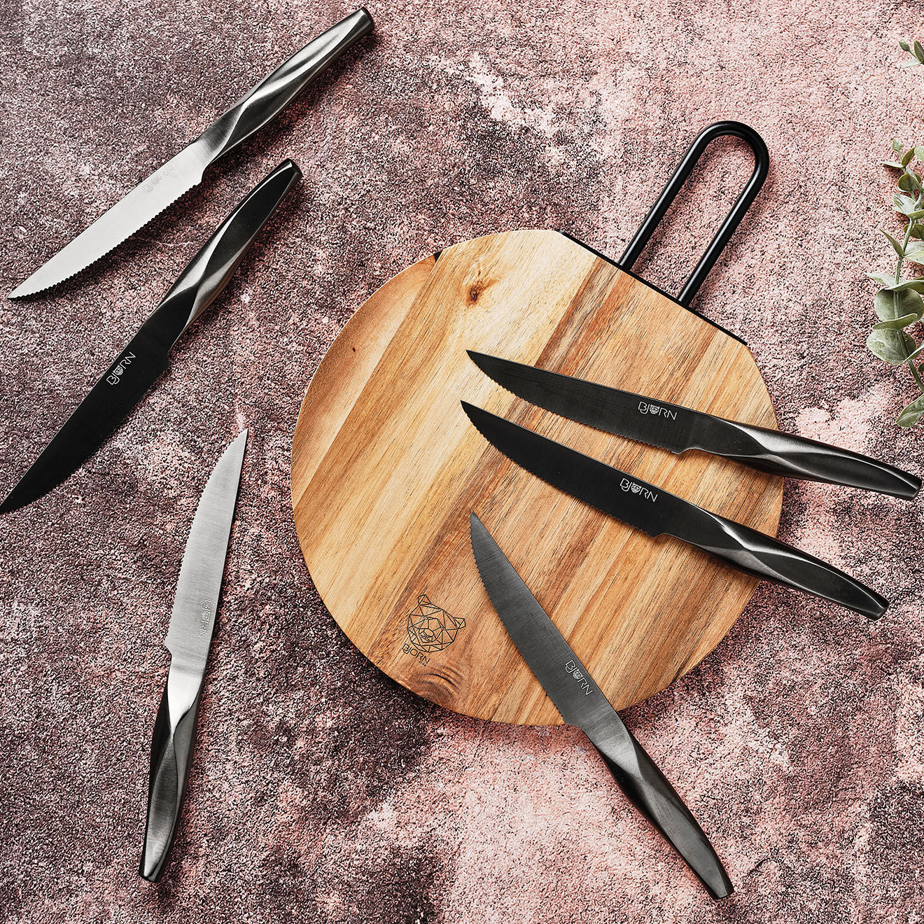 Bjorn Planche à découper en bois d'acacia Stine bois vernis - 35x26x1 cm