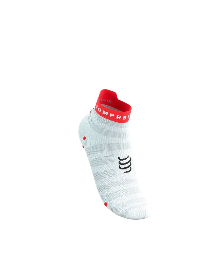 Compressport Pro Racing v4.0 Ultralight Run Low Compressiesokken Wit/Rood/Zwart