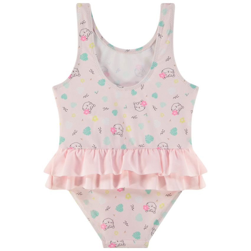 Maillot de bain 1 pièce imprimé fantaisie pour bébé fille - Rose