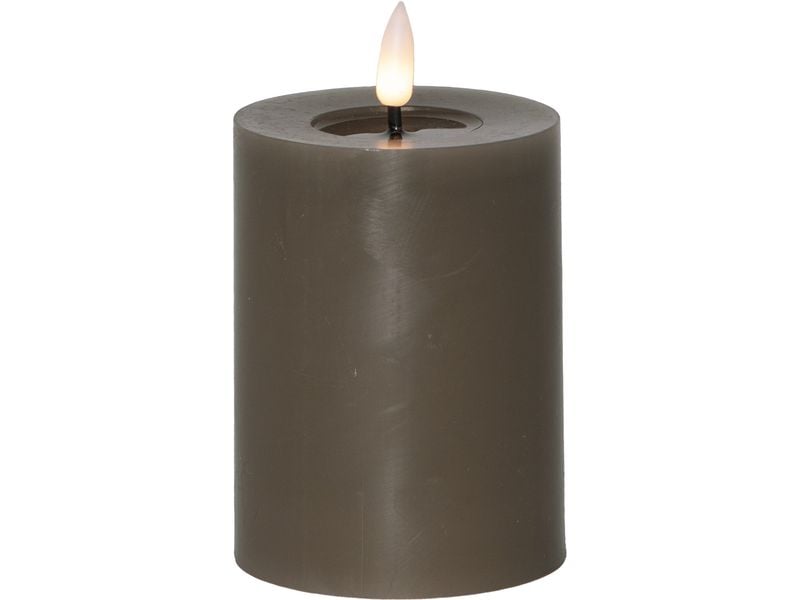 Star Trading LED-Kerze Flamme Flow, Braun Realistische Elektrokerze mit Timer-Funktion