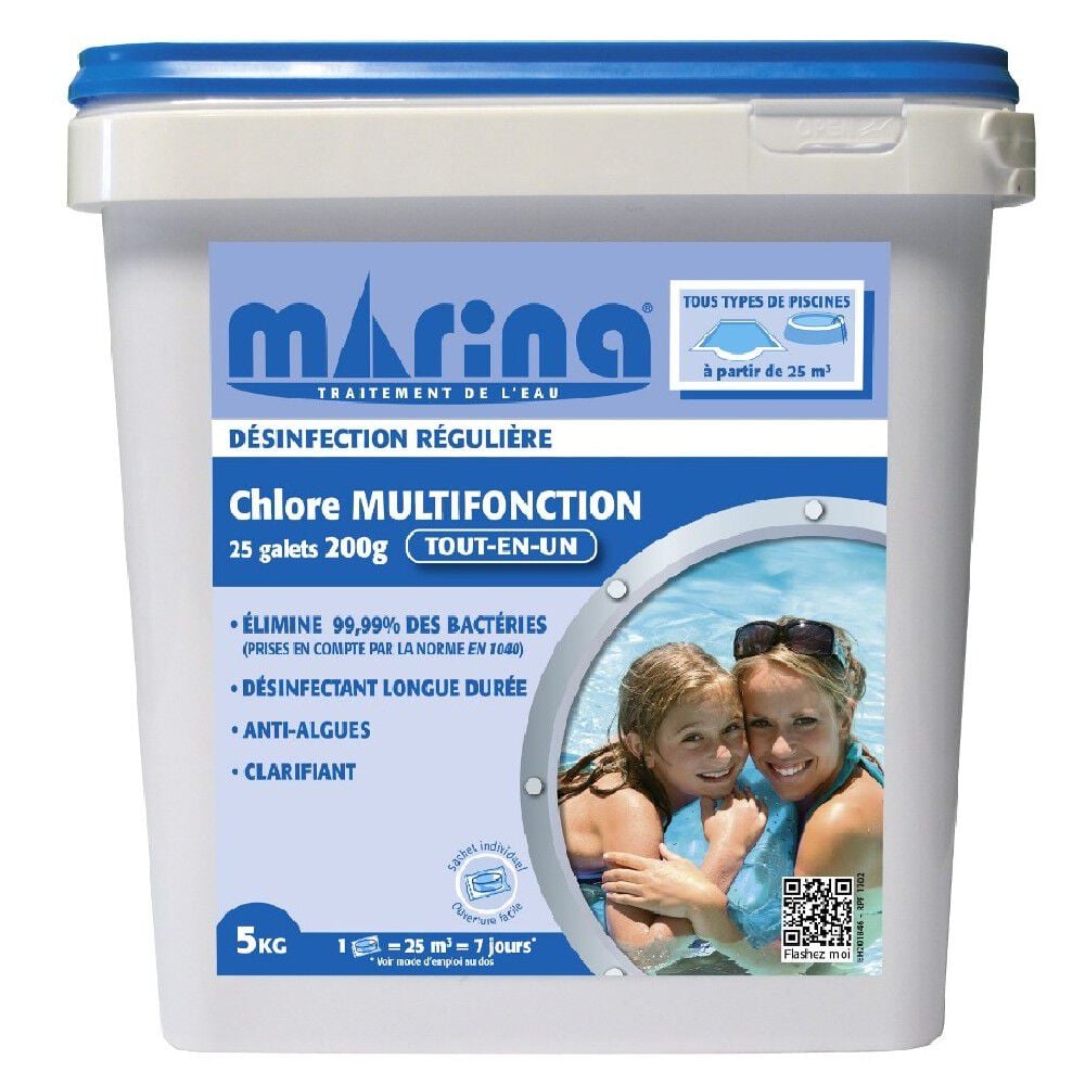 Chlore multifonctions galet 200g Marina