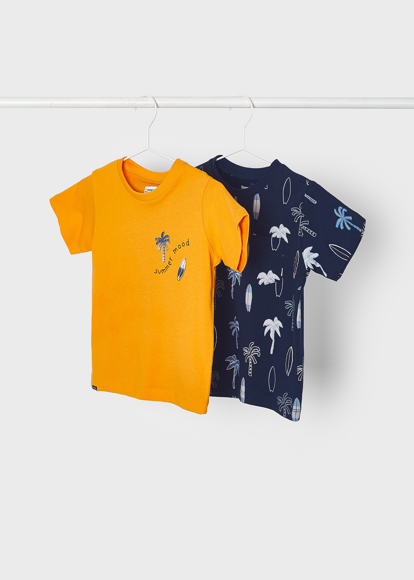 Conjunto de 2 camisetas de algodão para meninos