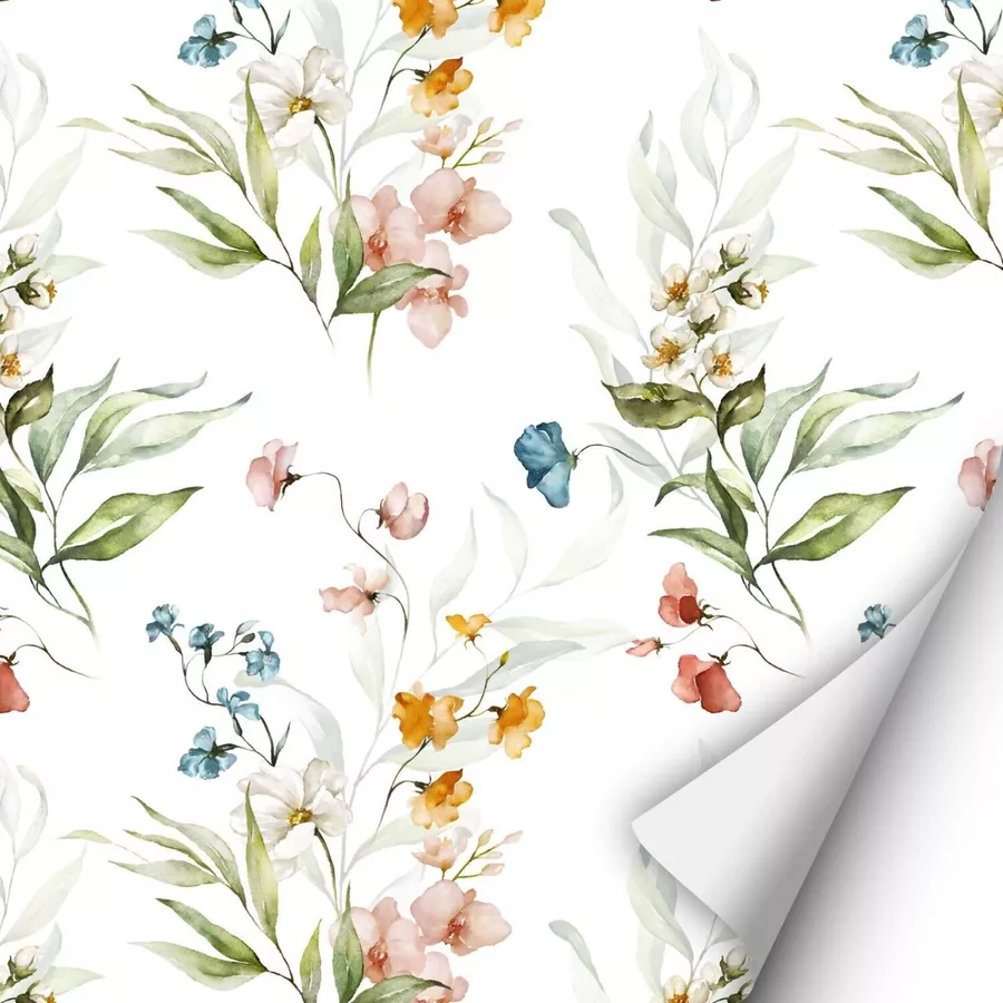 Nikima Klebefolie KF-08 selbstklebende Folie – Floral Blumen Klebefolie bunt